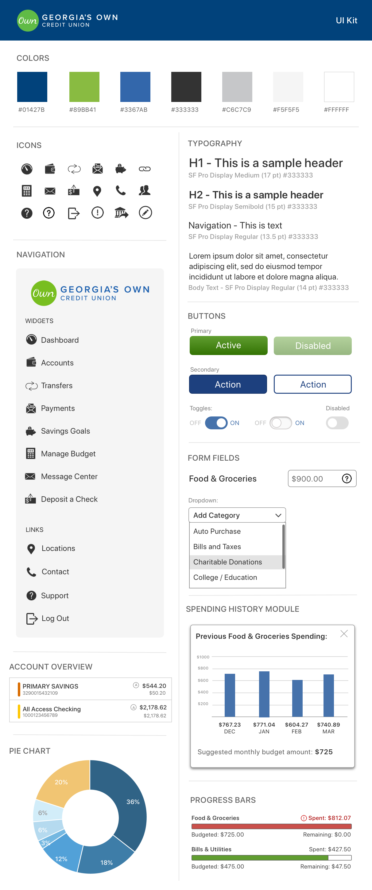 Georgia’s Own Credit Union UI Kit – revised