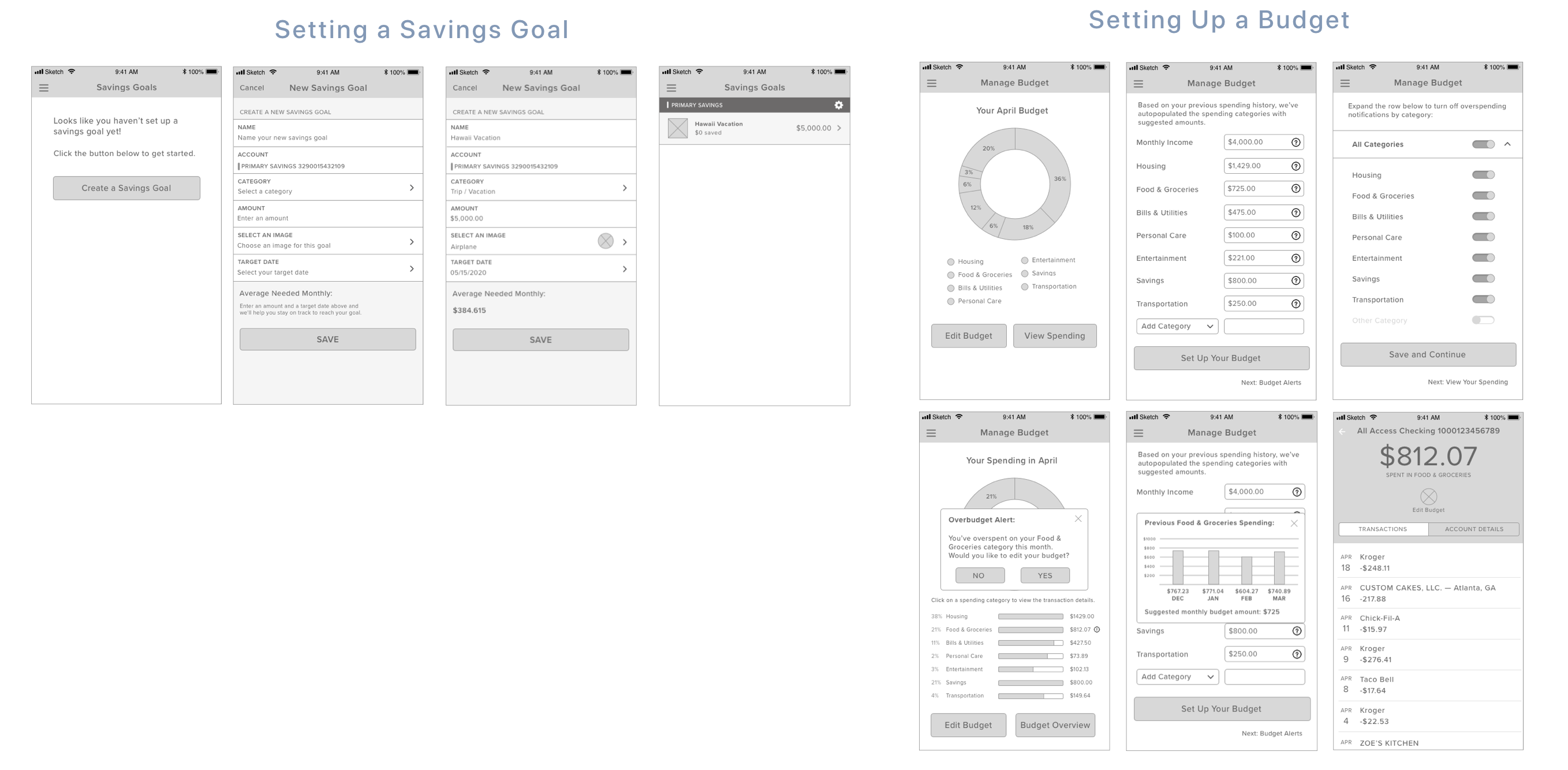 Mid-Fidelity Wireframes